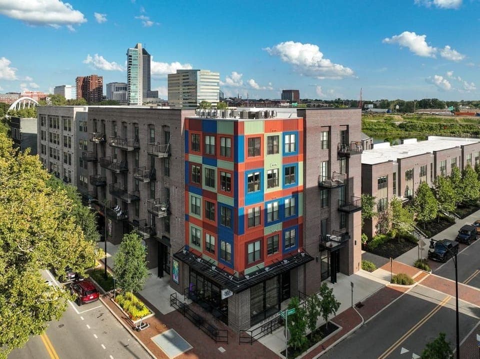 Arial view of the building
