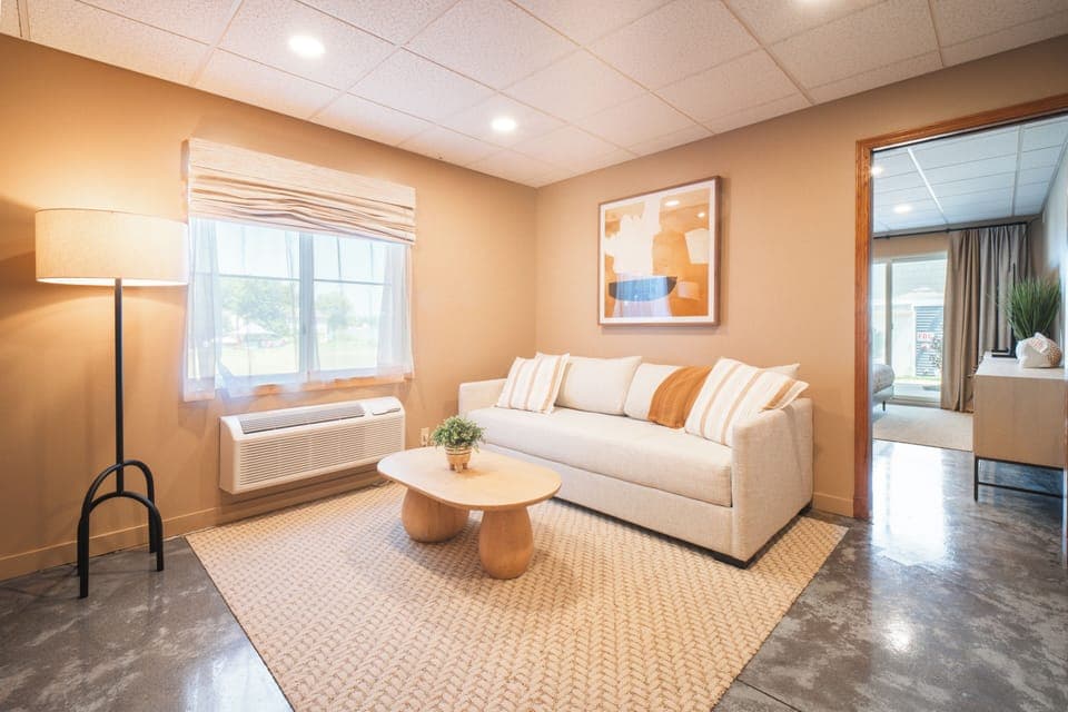 Living room with pull-out trundle couch - sleeps additional 2