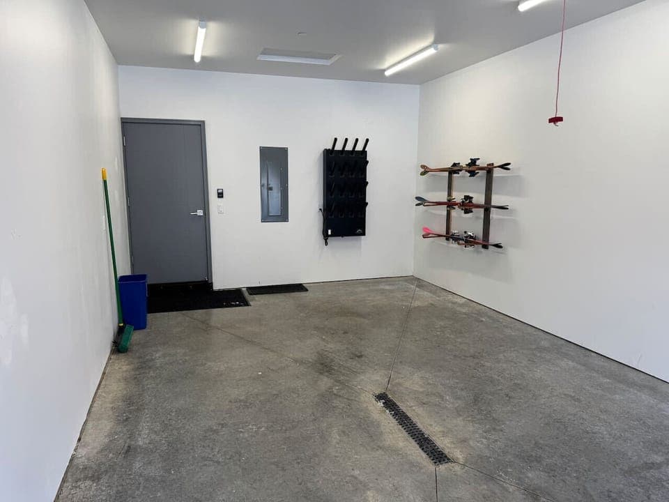 Boot dryer and ski/snowboard rack in the garage