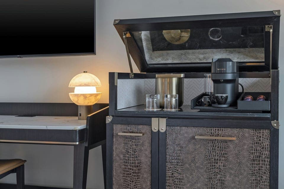 In-room safe, desk, laptop workspace, iron/ironing board