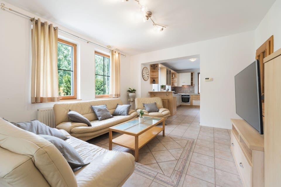 Comfort Villa, Garden View | Living area | 140-cm LED TV with cable channels, Netflix, streaming services