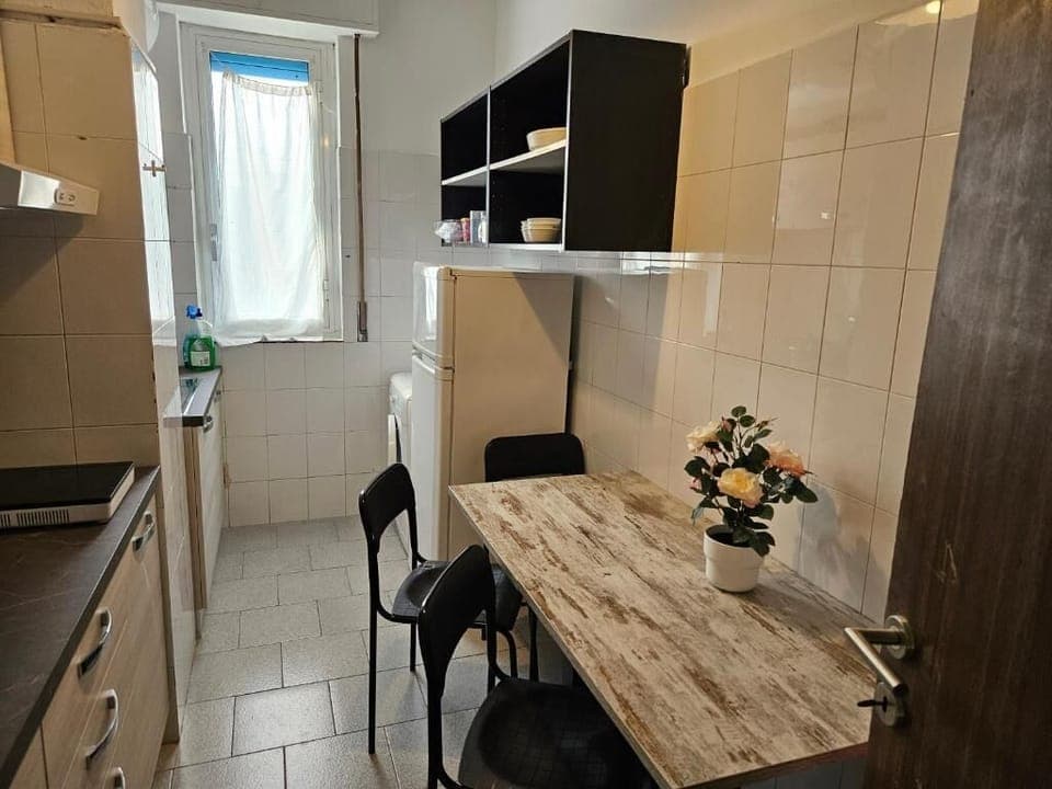 Full-size fridge, microwave, stovetop, espresso maker