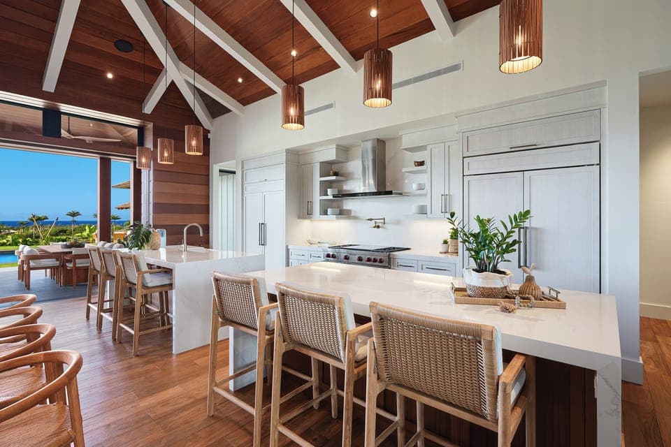 Dine in style with this inviting dining area overlooking beautiful views.