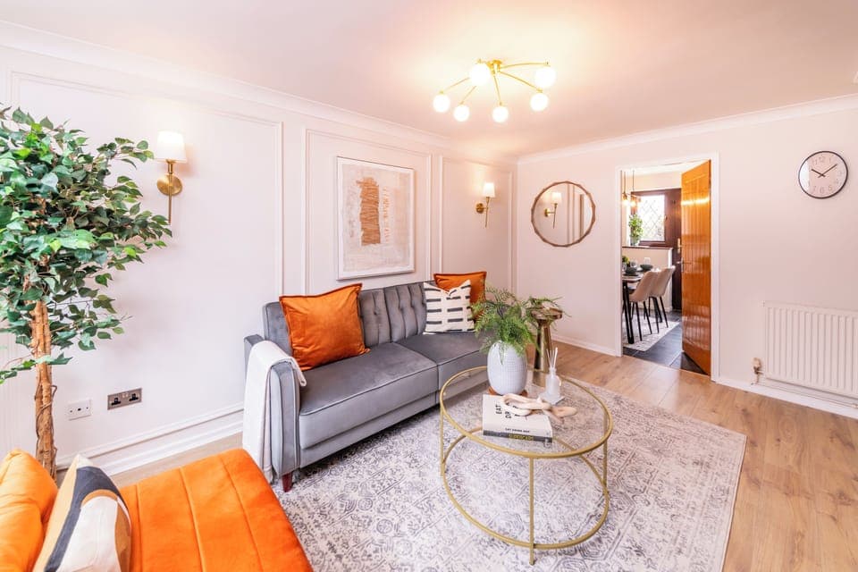 Beautiful living room with sofa bed for 2 people