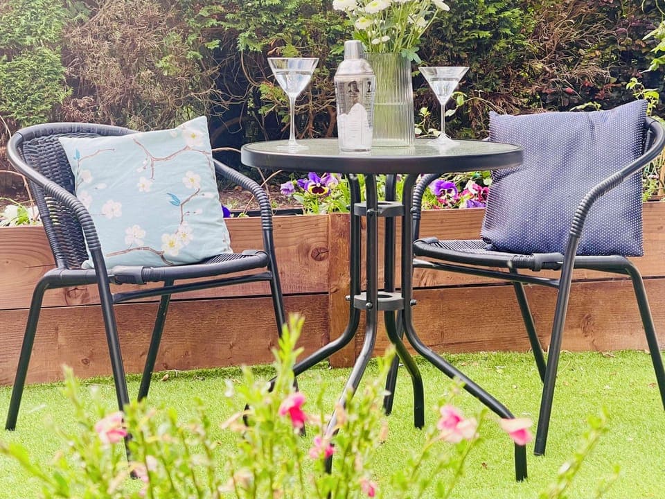 The patio outside the kitchen is a bit of a sun-trap.