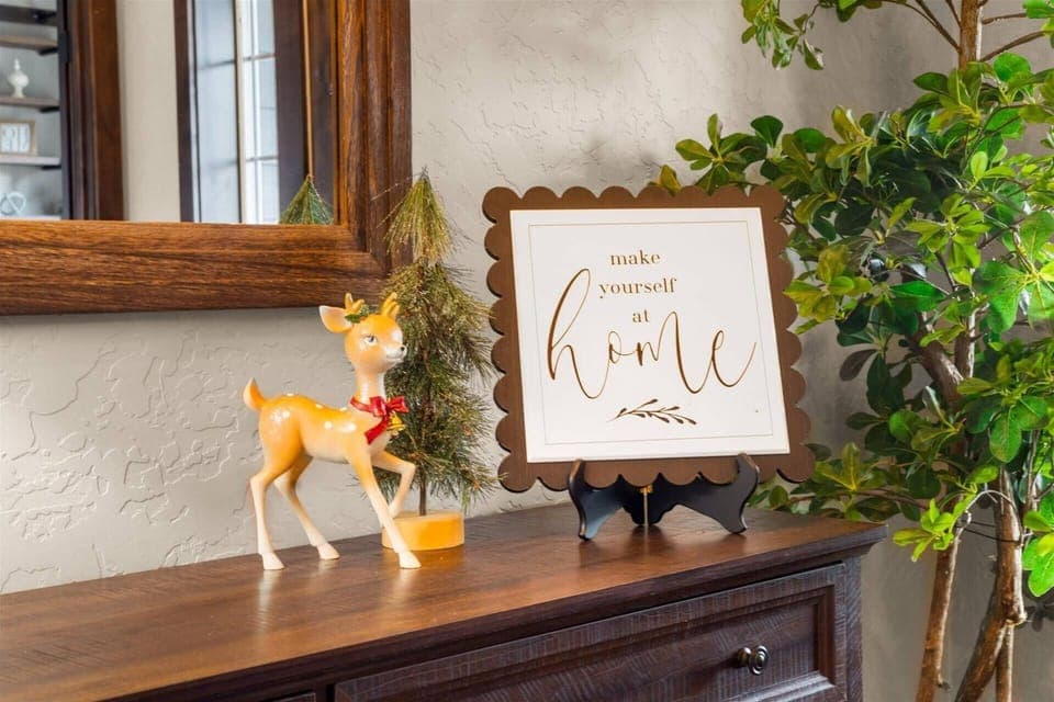 Wrap your holiday presents and make yourself at home!