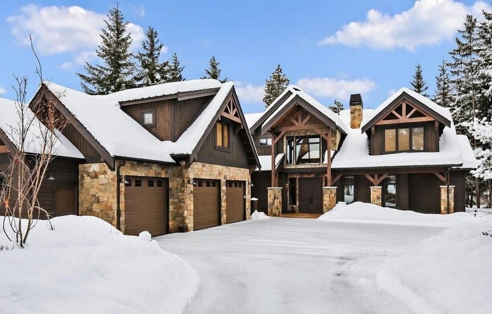 Exterior with snow and lighting