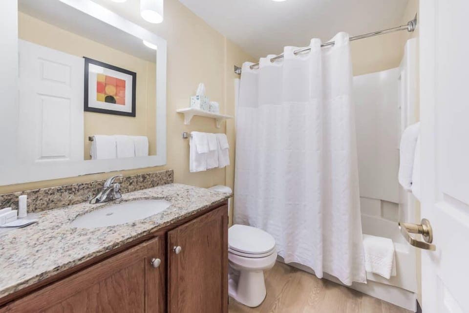 Towels, soap, shampoo, toilet paper