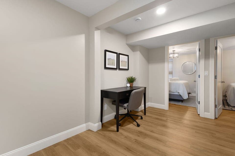 A large open space downstairs.