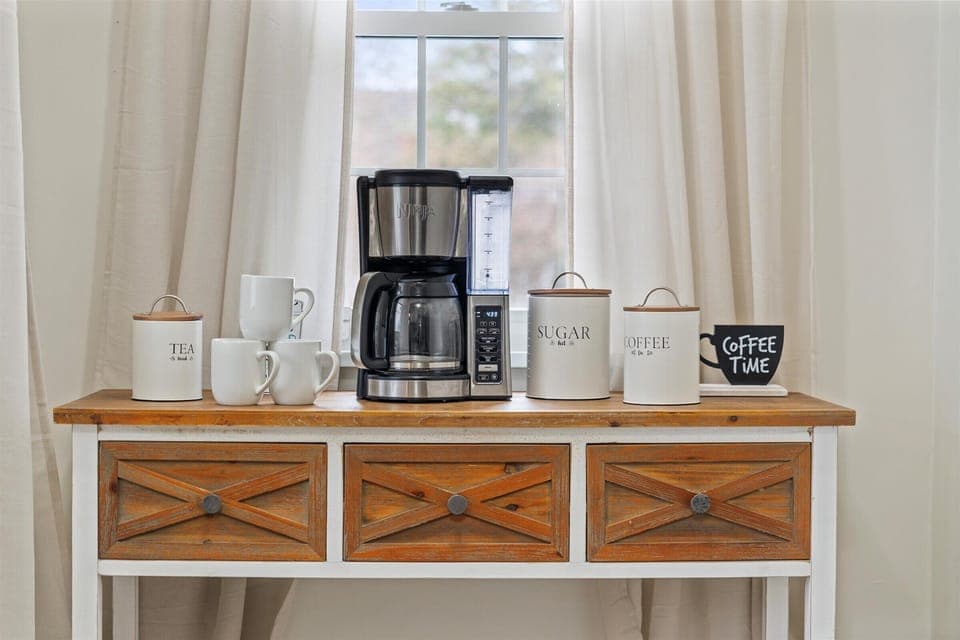 Dedicated coffee station in the kitchen