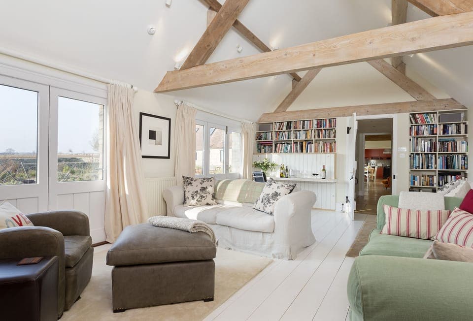 Vaulted ceilings and beautiful exposed beams