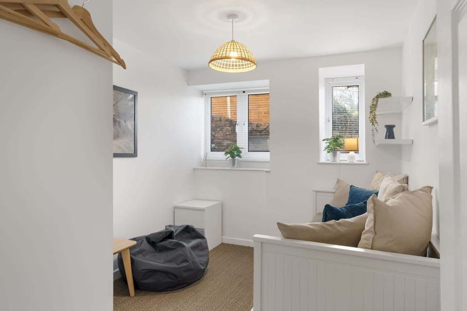 The day bed converts into a proper double bed.