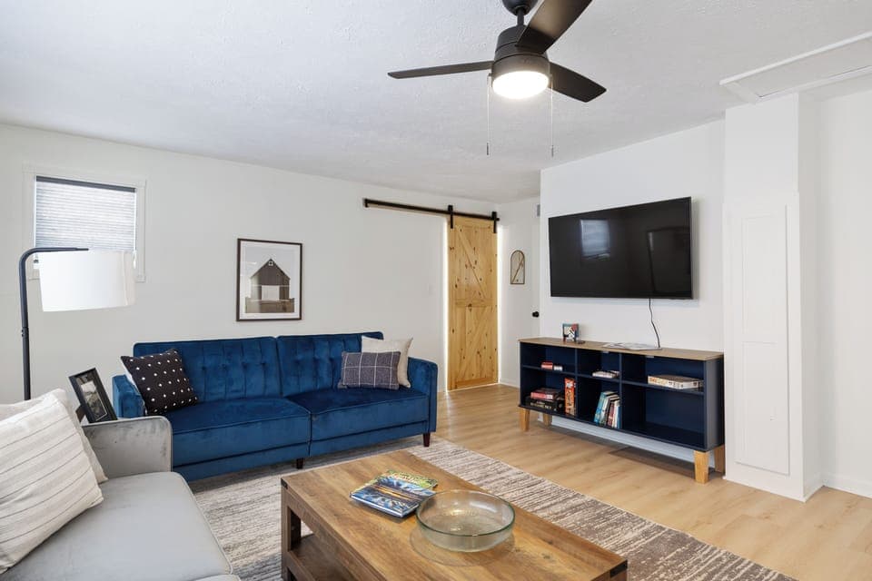 Living room with smart TV