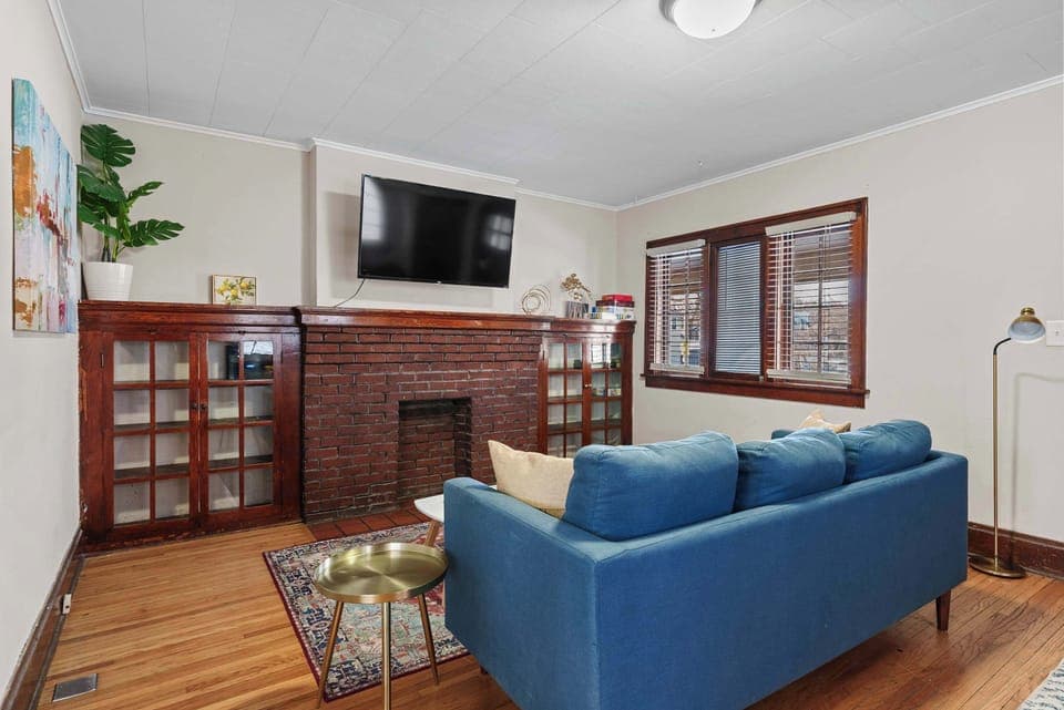 Stream your favorites on the smart TV in the stylish living room