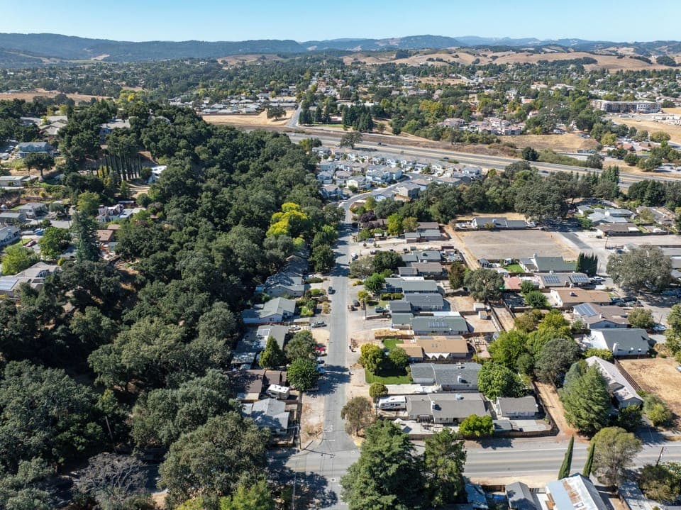 This aerial perspective showcases the perfect balance of nature and community, all nestled within a beautiful landscape.
