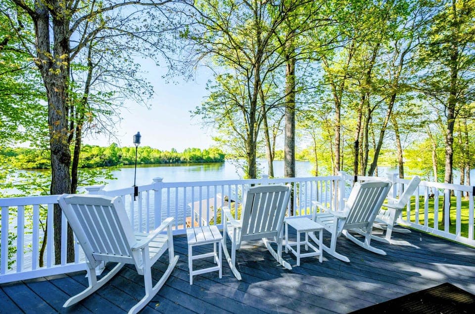 The most incredible view from our patio. Ample seating and grill for your use!