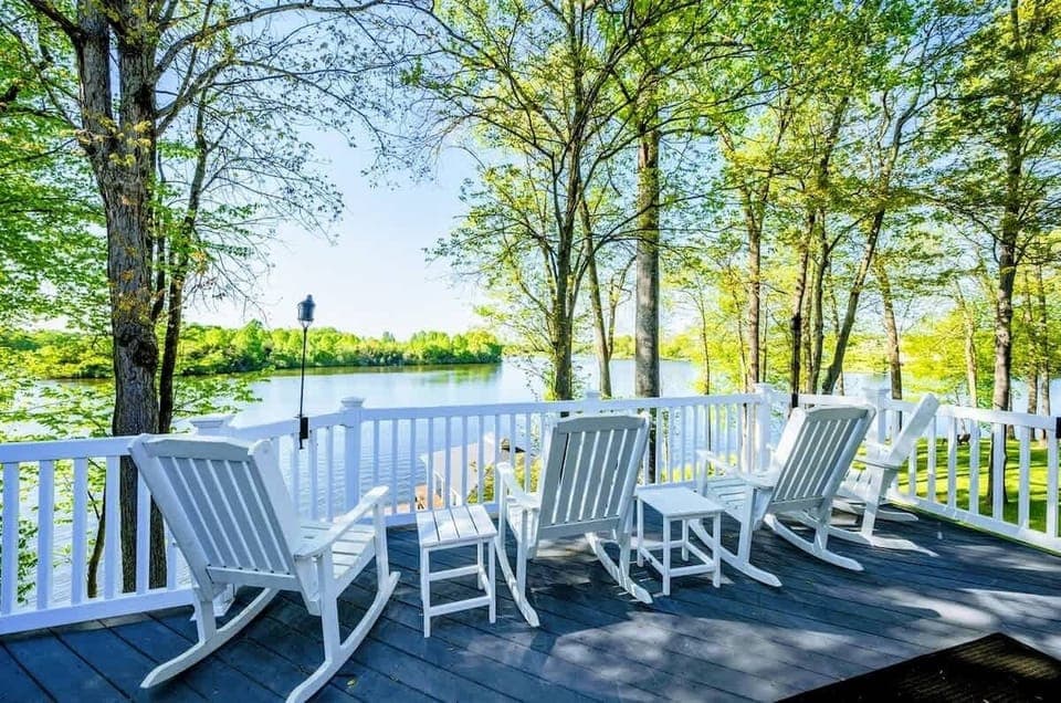 The most incredible view from our patio. Ample seating and grill for your use!