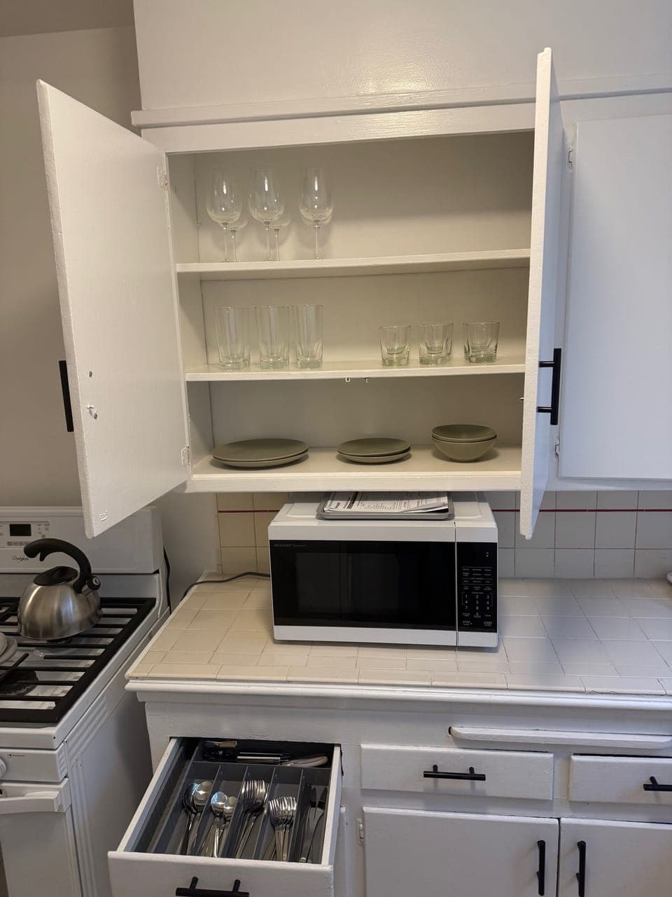 Fully stocked kitchen and bedrooms