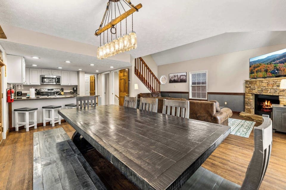 Dining table with seating for 8 