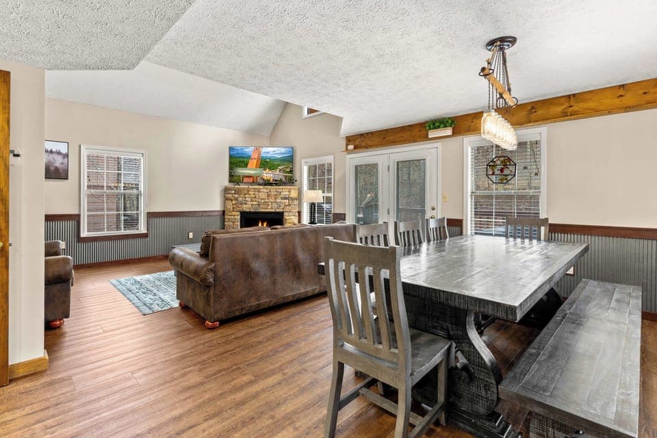 Open living and dining room
