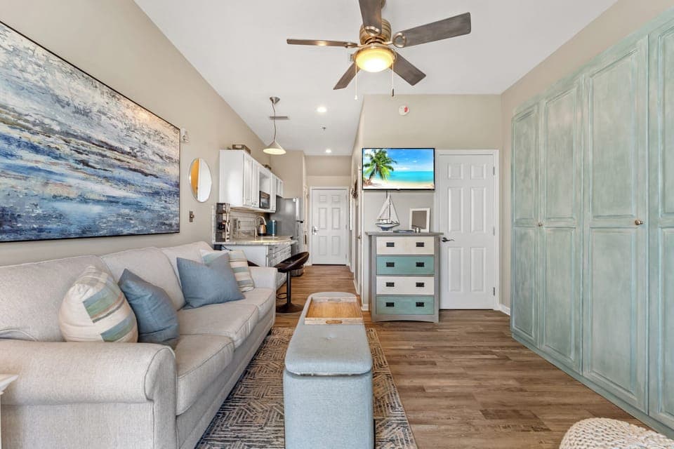Living area with murphy bed