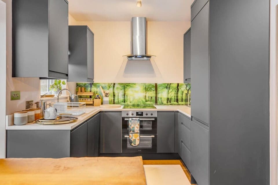 Modern kitchen with integrated appliances