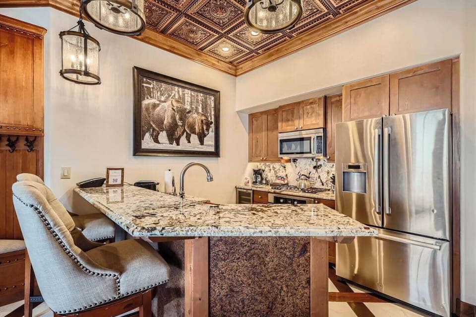 Bright open kitchen with modern appliances.