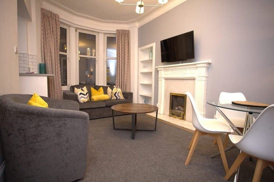 Traditional tenement living room with modern fitting