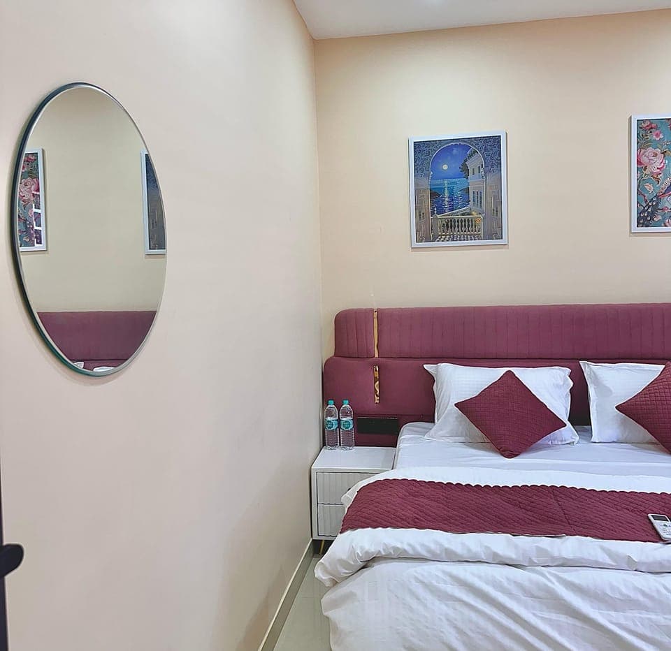 Individually furnished, desk, laptop workspace, iron/ironing board