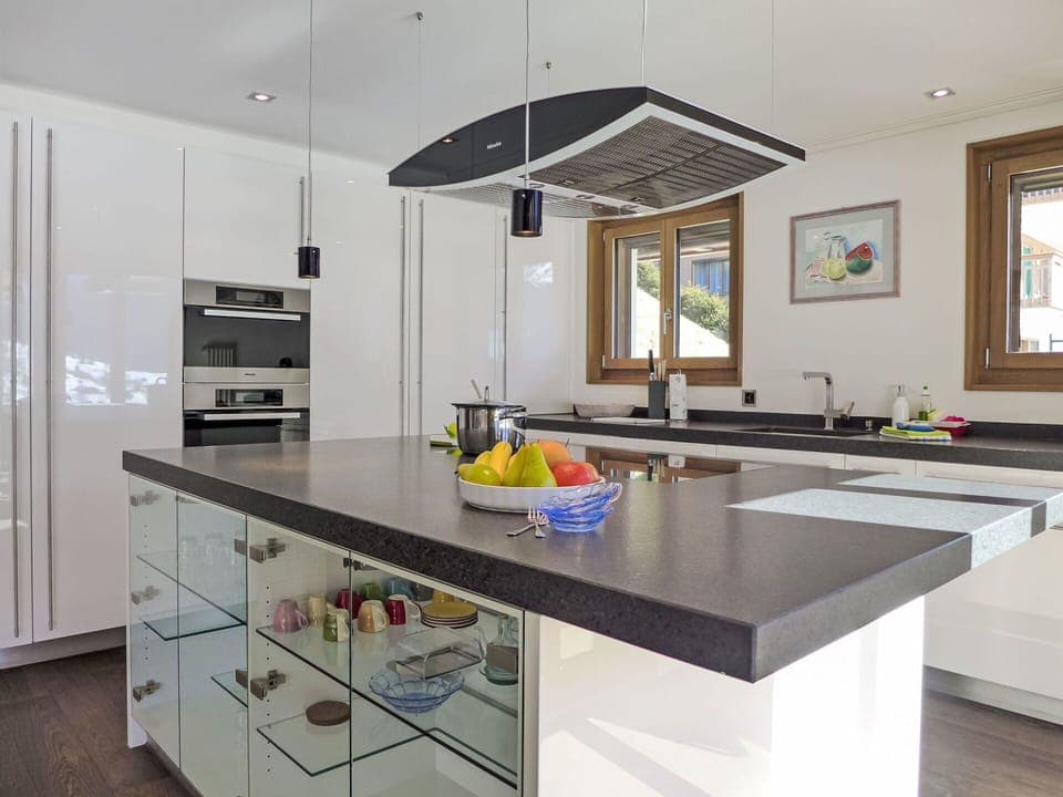 Kitchen, Countertop, Interior Design, Furniture, Cabinetry, Kitchen Appliance, Flooring, Wood, Ceiling, Home