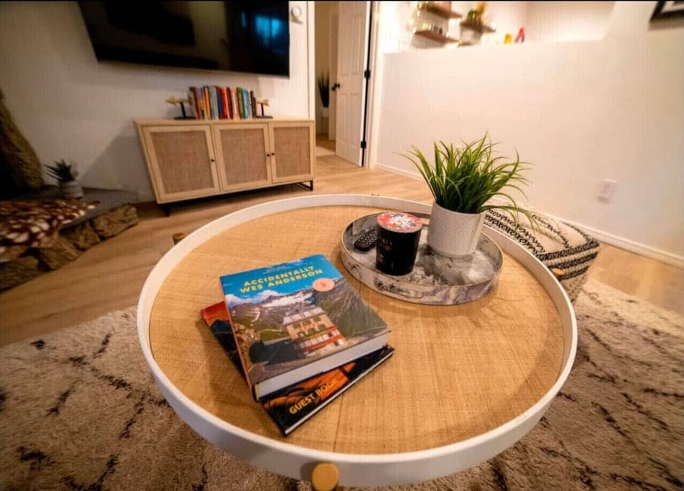 Relax with a good book and a warm drink in this inviting living space.