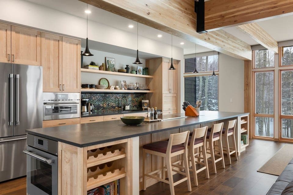 Fully stocked kitchen- a Chefs Dream. This Kitchen allows you to cook while you enjoy the company of friends with an electric range located in the island.