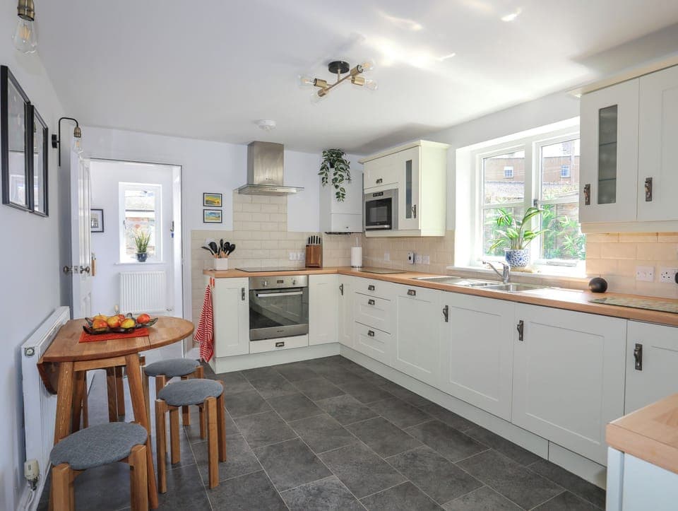 Fridge, dishwasher, electric kettle, toaster