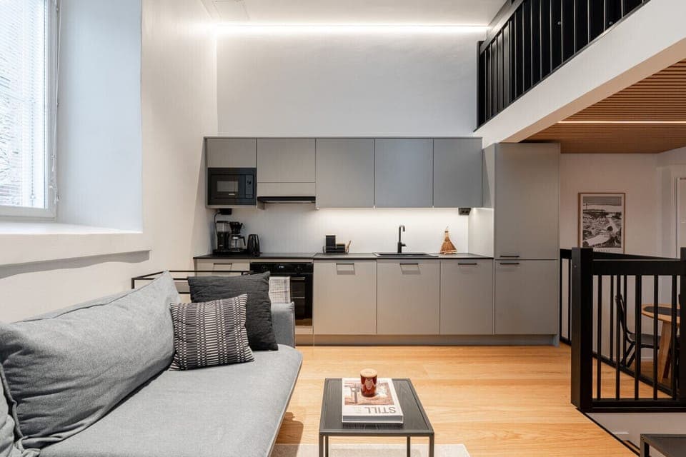 Apartment living room and kitchen