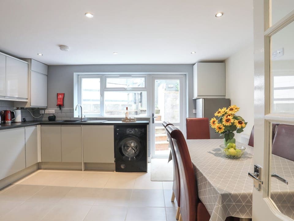 Fridge, dishwasher, electric kettle, toaster