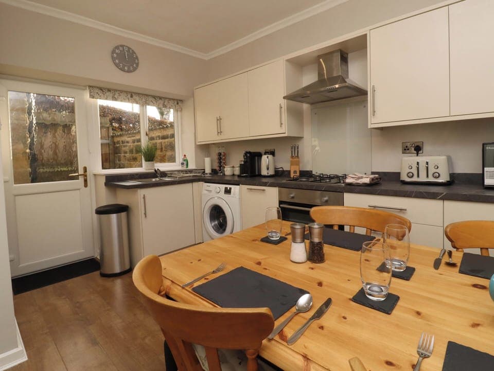 Fridge, dishwasher, electric kettle, toaster