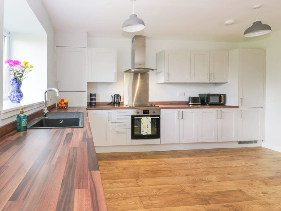 Fridge, dishwasher, electric kettle, toaster