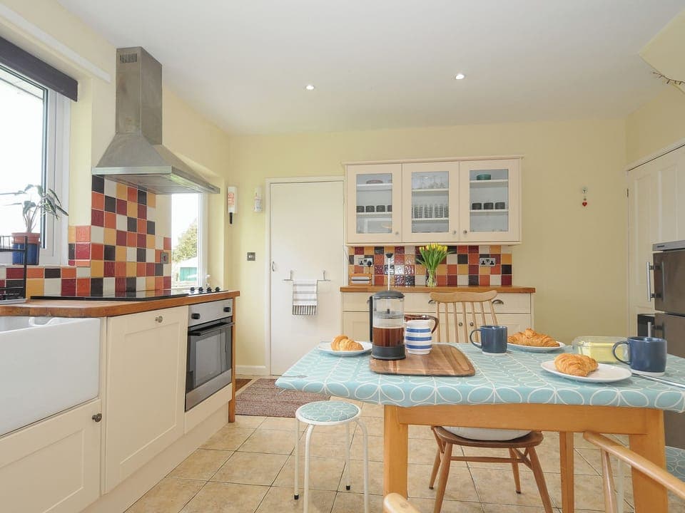 Fridge, dishwasher, cookware/dishes/utensils