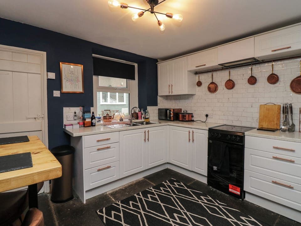 Fridge, dishwasher, electric kettle, toaster