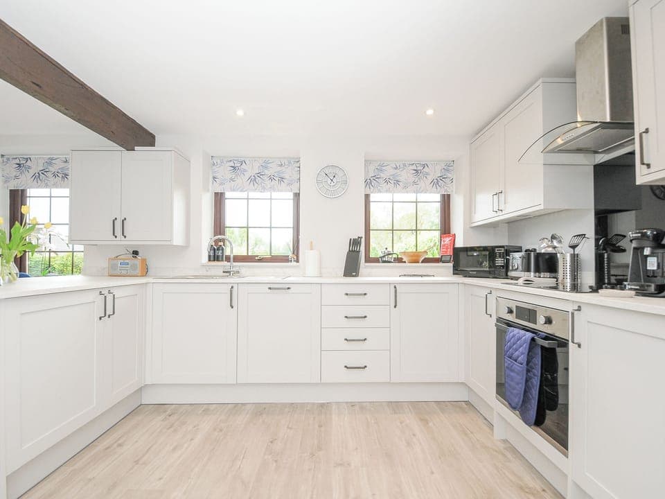 Fridge, dishwasher, cookware/dishes/utensils