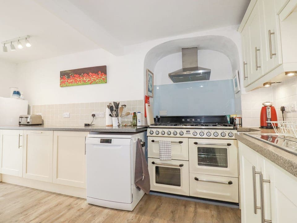 Fridge, dishwasher, electric kettle, toaster