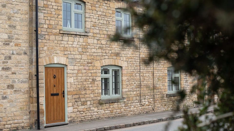 The cottage is situated on a quiet street