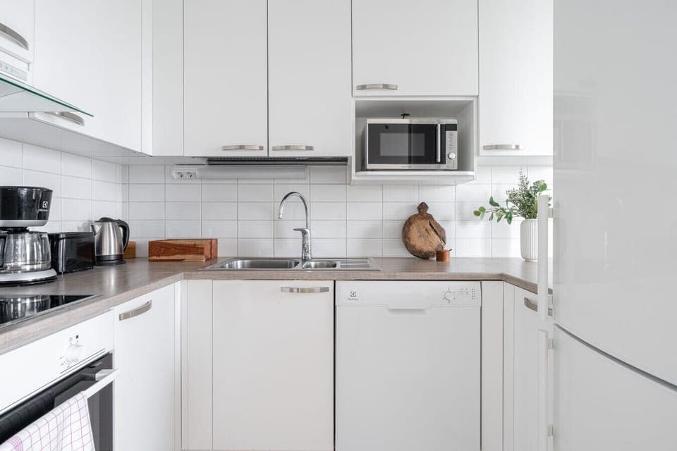 In the kitchen of the apartment you will find all the necessary utensils for cooking.
