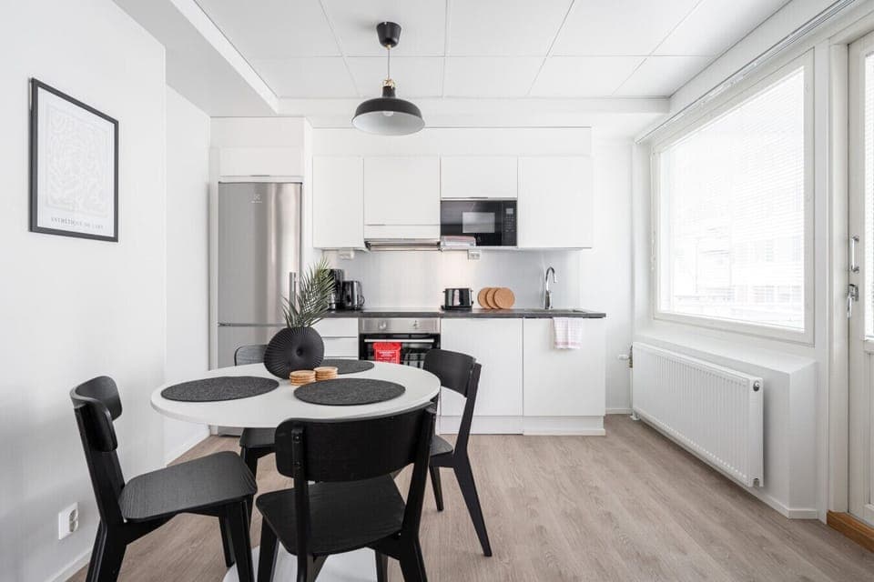 Apartment kitchen and dining area