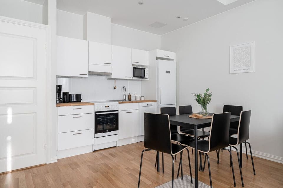 Apartment kitchen and dining area