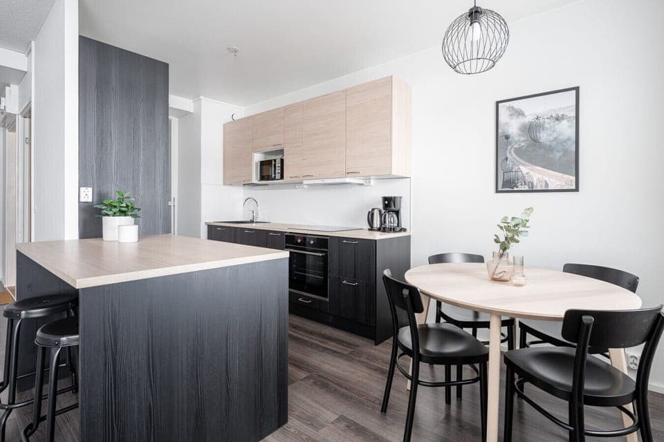 Apartment kitchen and dining area