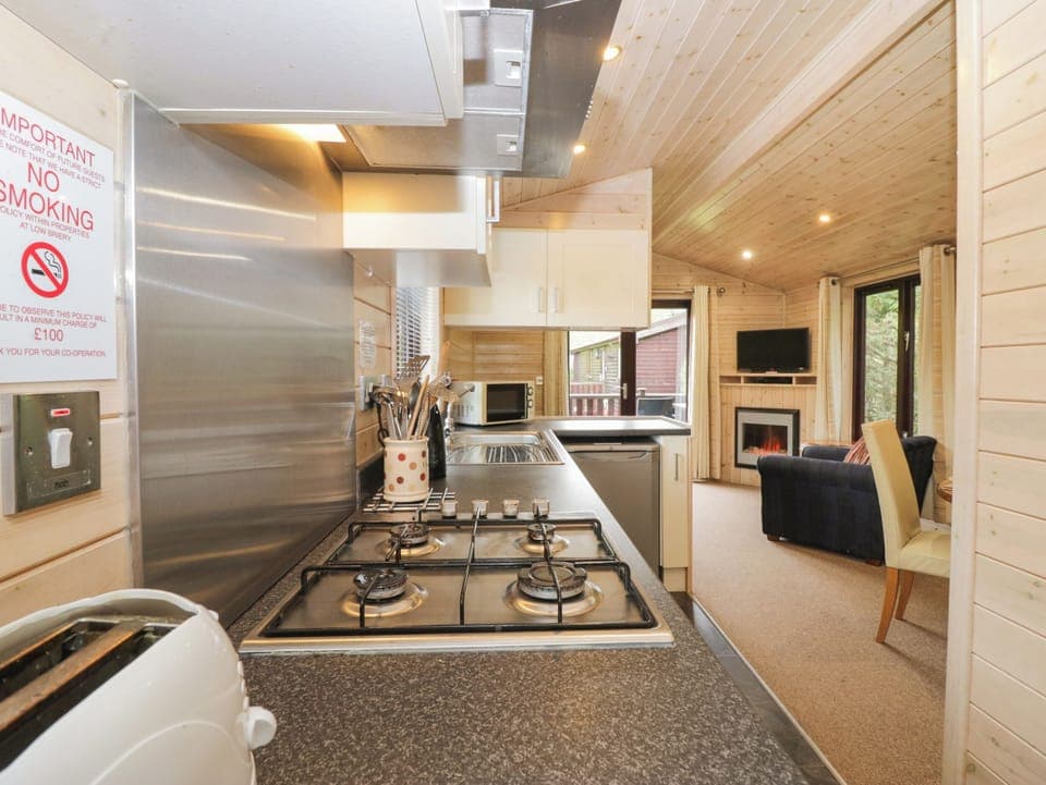 Fridge, dishwasher, electric kettle, toaster