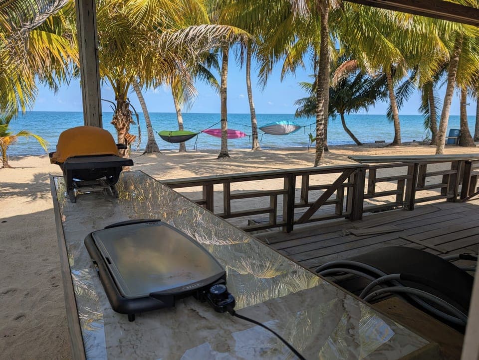 Comfort Cabin, Sea View, Beachfront | Terrace/patio