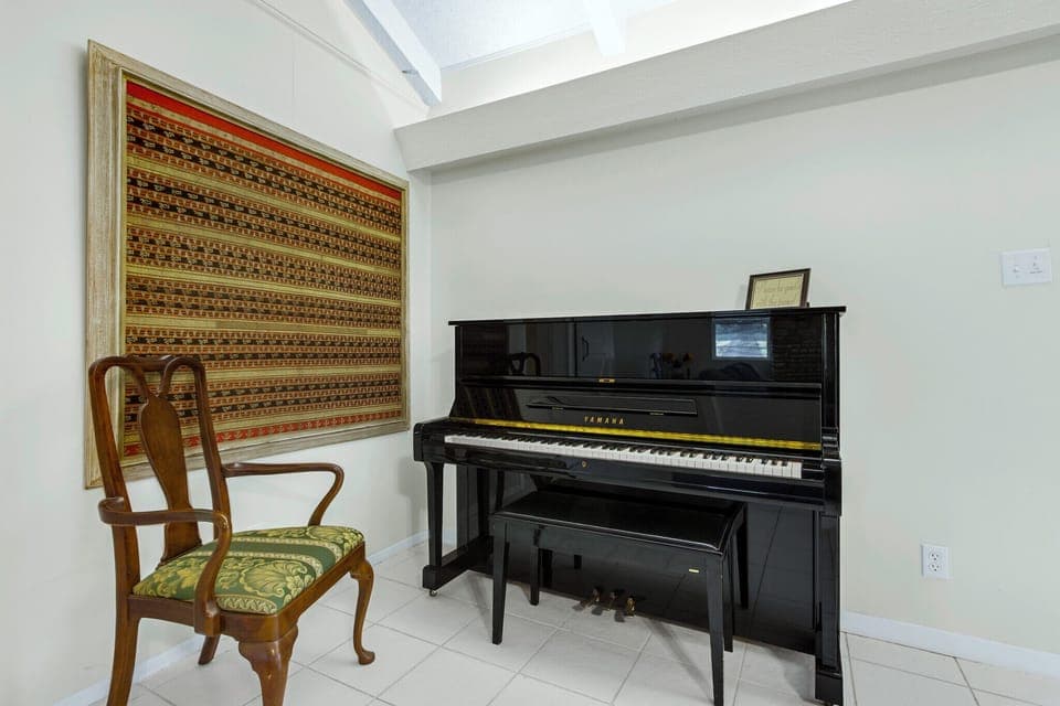 Piano off of the living room