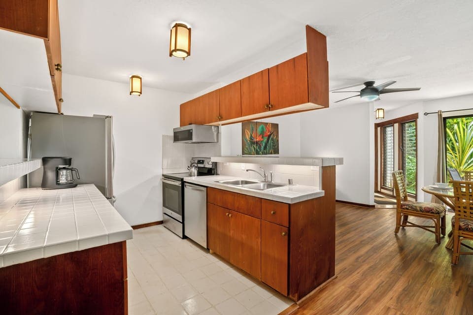 An open concept kitchen that flows seamlessly into the living space for easy living.